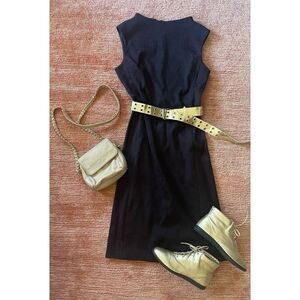 Vintage David Warren New York Boat-Neck/Zip Back Cocktail Dress Black Size 12